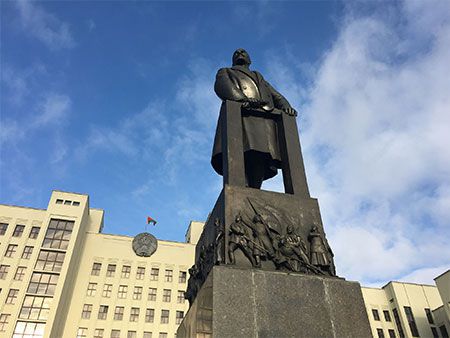 Lenin Statue in Minsk, Belarus 