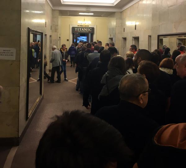Queues for the Titanic Exhibition in Warsaw