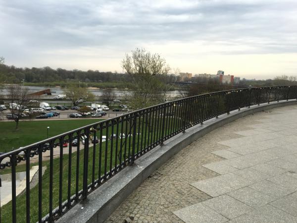 Love Padlocks along a fence, near the river... but not a bridge!